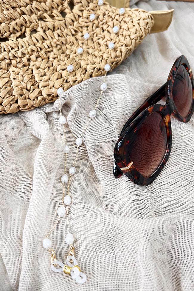 Αλυσίδα γυαλιών με πέρλες χρυσή -100114631