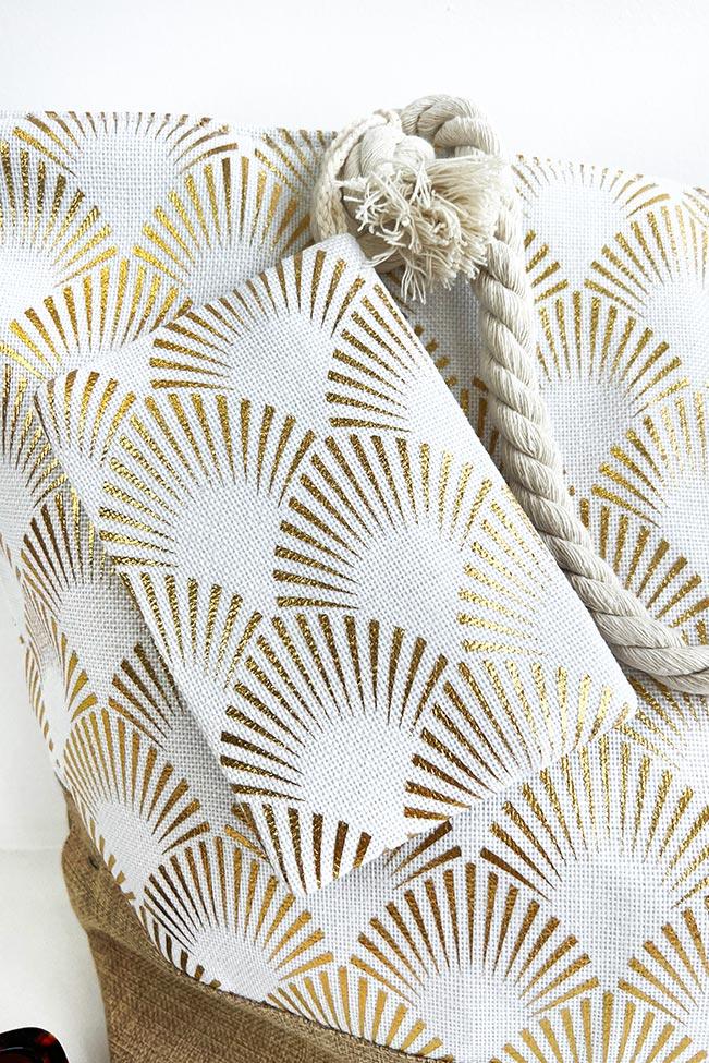 Gold details beach bag set - 100114898