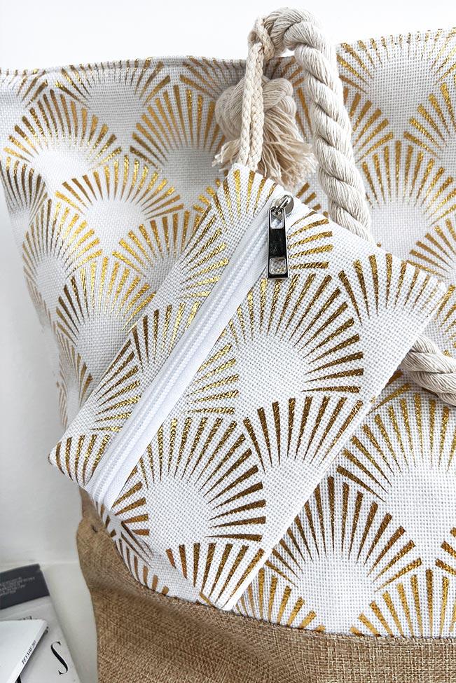 Τσαντα γυναικεια πάνινη και πορτοφολάκι θαλάσσης - 100114898