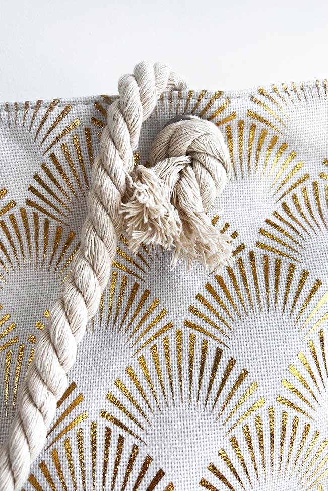 Gold details beach bag set - 100114898