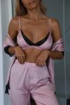 Ροζ πιτζάμες με δαντέλα | Lapop Winter Collection 2023
