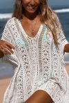 Ποντσο θαλασσης γυναικειο διατρητο λευκό | Lapop New CollectionΠοντσο θαλασσης γυναικειο διατρητο μπεζ | Lapop New Collection