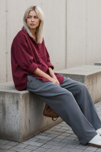 All season boyfriend oversized ασύμμετρο μακρυμάνικο πουκάμισο. Διαθέτει κουμπάκια και τσέπη και είναι Onesize, από Small μέχρι Large.