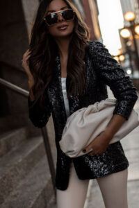 σακάκι παγιέτα σε μαύρο – fashion street style εμφάνιση