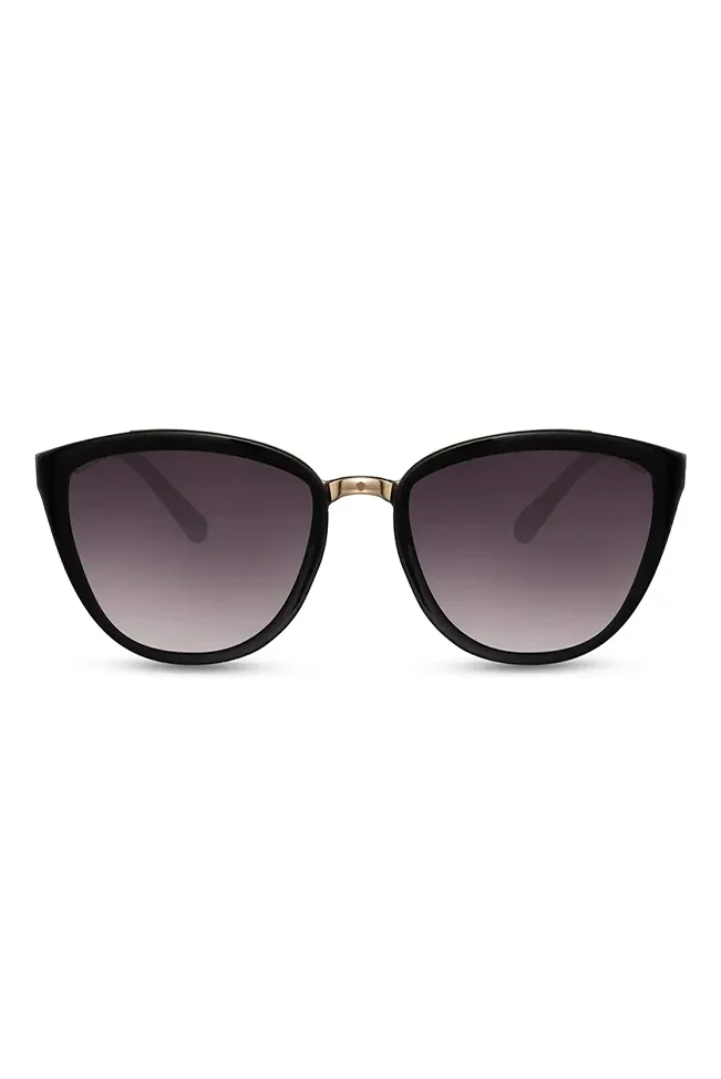 cat eye γυαλιά ηλίου μαύρα μπροστινή όψη gradient φακοί